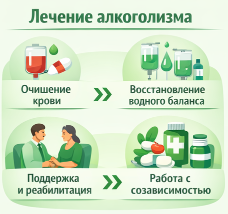лечение алкоголизма в Зиме этапы